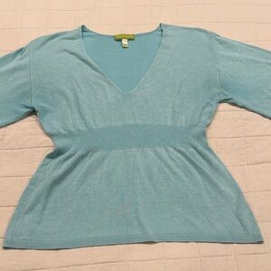 Sigrid Olsen Aqua Knit Top